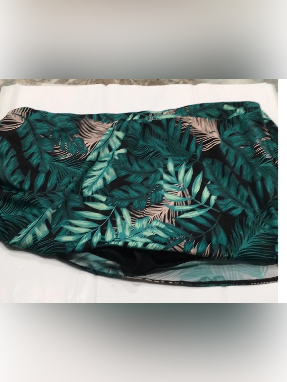 Swim by Cacique  Swim bottoms 20 Tropical Leaf Print Swim Skirt - Green & Black